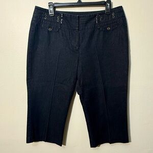 Larry Levine Petite Stretch Navy Pants, Size 14P